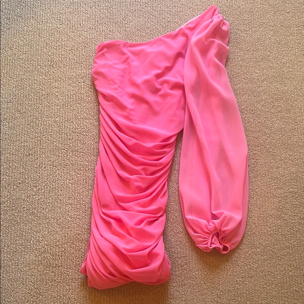 Hello Molly Pink One-Shoulder Mini Bodycon Dress